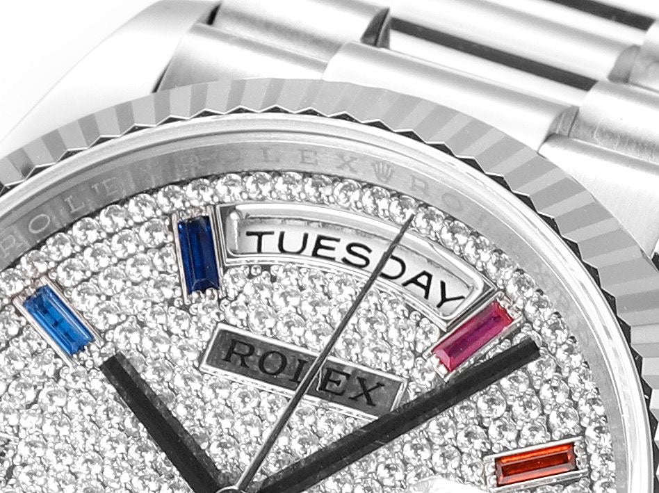 Rolex DayDate 128236 Rainbow Diamonds Swiss Superclone 1:1 Best Factory