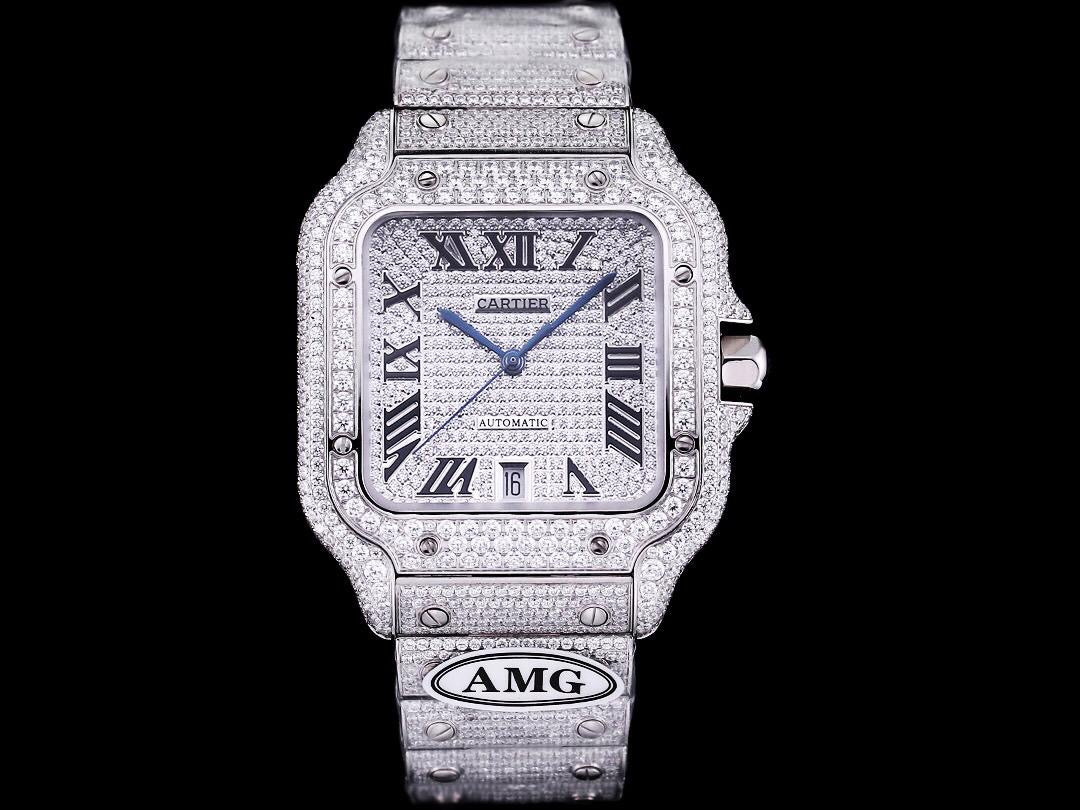 Cartier Watches Icedout Bustdown Arab Dial Superclone