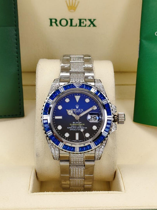 Rolex Submariner BLACKEN Diamonds Icedout superclone