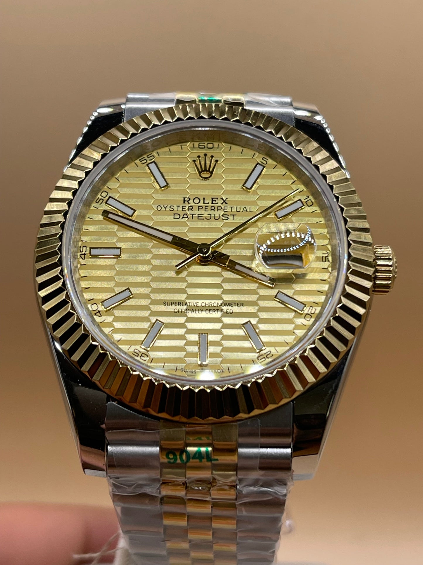 Rolex Datejust 41 Gold Fluted 126233 Clone