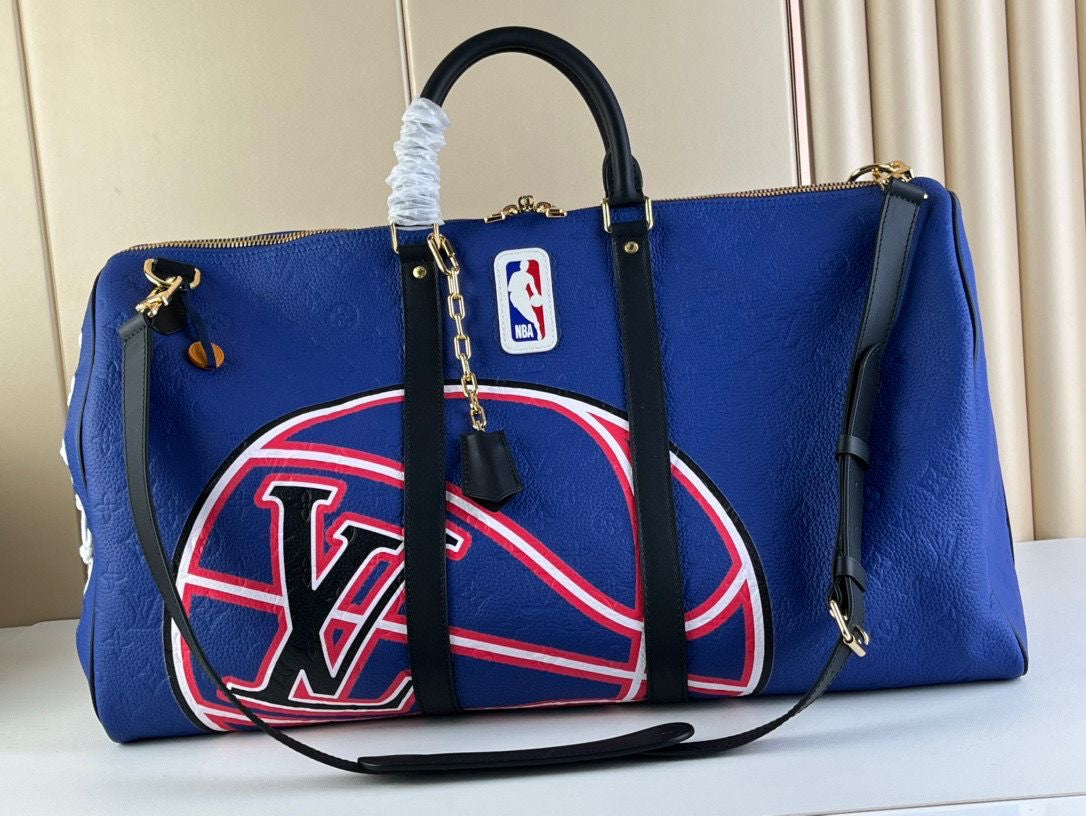 Louis Vuitton Keepall Bandouliere 55 NBA LV Blue Basketball Weekend Travel Bag