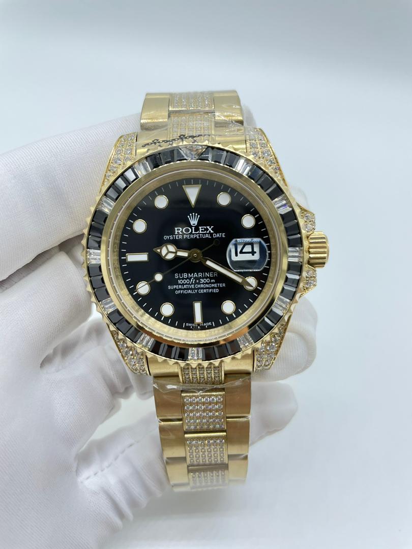 Rolex GMT Master II Gold Diamonds Icedout superclone