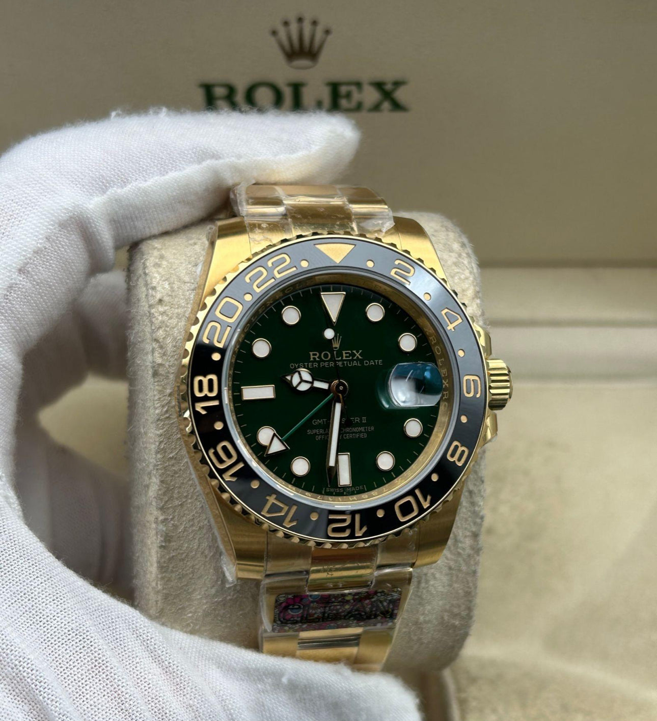 Rolex Gmt Master II Gold Green Swiss Superclone 1:1 Best Factory