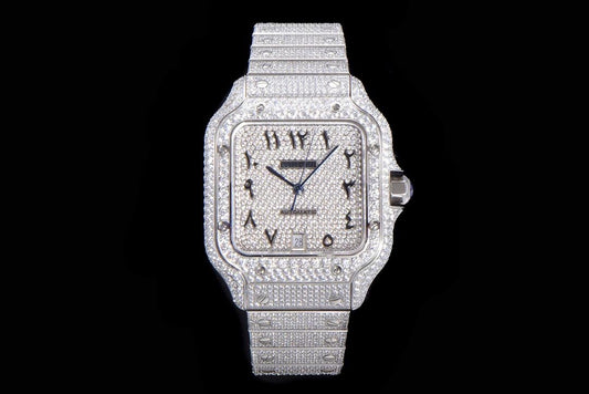 Cartier Watches Icedout Bustdown Arab Dial Superclone