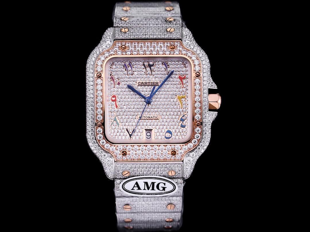 Cartier Watches Icedout Bustdown Arab Dial Superclone