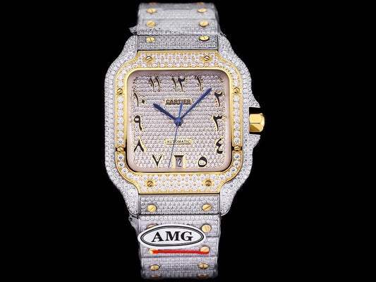 Cartier Watches Icedout Bustdown Arab Dial Superclone