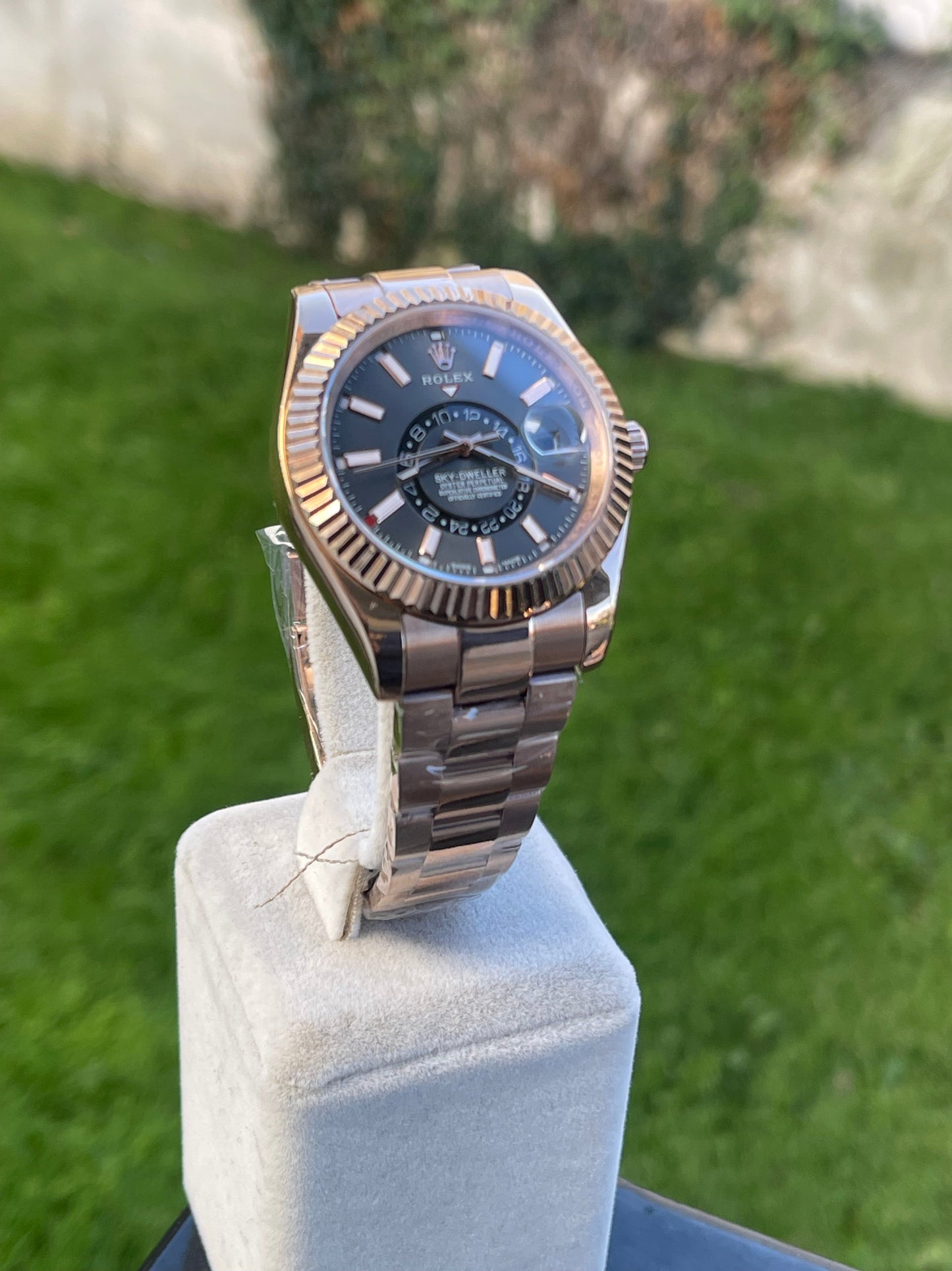 Rolex Sky-Dweller Rose Gold 336935 Rhodium Oyster Clone